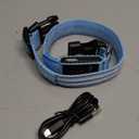 BSEEN Light Up Dog Collar - Glow in The Dark LED Dog Collar Rechargeable, Double Line Fiber Optic Lighted Puppy Collar, Safety Dog Lights for Night Walking (Blue, Medium)