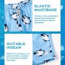 SURF CUZ Boys Swim Trunks Toddler Swim Shorts UPF 50+ Bathing Suit for Boy Swimsuit Quick Dry Mesh Beach Boardshorts Swimwear (8 Years, Blue Penguin)