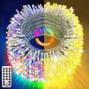 KNONEW 720 LED 337FT Christmas Lights Outdoor Clear Wire Color Changing String Lights with 11 Modes & Timer Dimmable Fairy Light for Xmas Tree Roof Yard Wedding Decorations(Warm White to Multicolor)