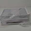 AUPSEN White Monitor Stand Riser, 2-Tier Wood Computer Desk Organizer with Drawer, Pen Storage & Phone Holder, Office Desk Accessories Desktop Organizer for Office Supplies