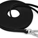 ZALER Long Dog Leash Waterproof Training Leashes 50ft 30ft 20ft 15ft 10ft 6ft, Odor Proof Recall Long Line Lead with Aviation Aluminum Carabiner Clip for Small, Medium, Large Dogs (15FT, Black)
