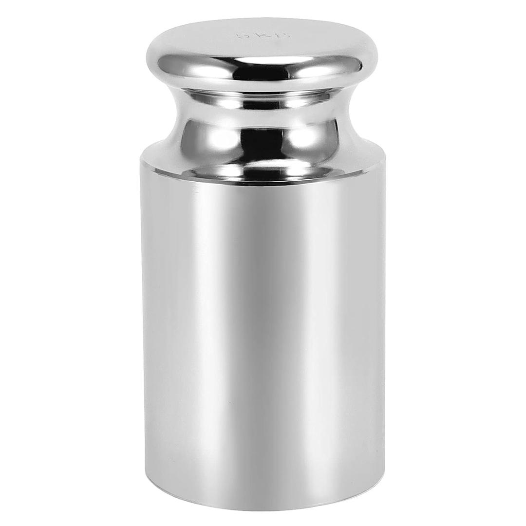 FUNSUEI 5 KG Calibration Weight, Precision Class M1 Scale Calibration Weight, Calibration Weight for Digital Scale, Chrome Finish, Carbon Steel, Silver