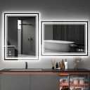 20 x 28'' LED Mirror for Bathroom Anti-Fog Bathroom Mirror with LED Lights Dimmable 3 Colors LED Bathroom Mirror Vanity Mirror with Lights Wall Mounted Horizontal/Vertical Home Decor