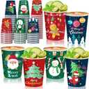 48 Pcs 9oz Christmas Paper Cups, Disposable Cups with 6 Designs Including Santa Claus, Christmas Trees, etc. Perfect for Xmas Party Drinks, Coffee, and Wine, for Christmas Night Decorations