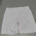 Girls 4'' High Waisted Biker Shorts, Stretchy Athletic Workout Running Shorts for Kids and Teens (White, L)