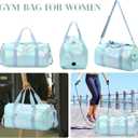 Gym Bag Sports Duffle Bag with Wet Pocket Weekender Overnight Bag with Waterproof Shoe Compartment for Girls Kids Women Travel Dance Yoga Workout Bag (Green)