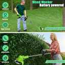 Weed Wacker, Battery Powered Weed Wacker with 2 X 21V 2000mAh Batteries, Electric String Trimmer, 3 in 1 Lightweight Grass String Trimmer Brush Cutter, Stringless Weed Trimmer for Home Gardens