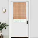 LazBlinds No Tools No Drill Bamboo Roller Shades, Cordless Bamboo Blinds, Light Filtering Roll Up Blinds for Windows, French Door, Porch or Patio, 26'' W x 40'' H, Ceylon Light Russet