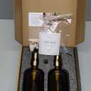 Vine Creations Amber Glass Soap Dispenser, 2 Pack Kitchen Soap Dispenser Set with Ceramic Tray, Stainless Steel Pump, Dish Soap and Hand Soap Dispensers for Bathroom Decor with Waterproof Labels