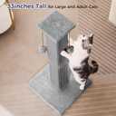 Large Cat Scratching Post with Heavy Duty Base 33" Sturdy Tall Sisal Scracher Post and 2 Interactive Hanging Balls for Big Cats-Grey