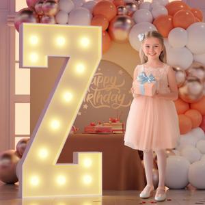Marquee Light Up Letters Z: Large 4FT Marquee Letter for Party Decoration, Alphabet Sign for Birthday Marry Me Wedding Engagement Baby Shower Graduation Decor, Assembly Needed