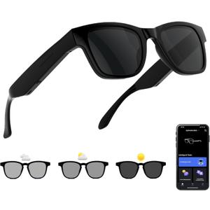 AI Smart Glasses with Color-Change Lenses Bluetooth Glasses for Men Women with Translation 160+Languages Voice Assistant Translator Glass for Meeting,Travel