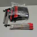 Broom with Dustpan Combo Set 54" Long Handle Adjustable Length Stainless Steel Broomstick Standing Dust Pan and Broom Set for Office Home Kitchen Lobby Floor Cleaning (Red and Black)