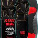 CRUVHEAL Work Pro Comfort Insoles - Shock Absorption - Low Arch - Cushioning Anti Fatigue Shoe Insert Men Women - Non-Slip - Soft Comfortable Work Boot Insoles - Foot Pain Relief (L, Black)