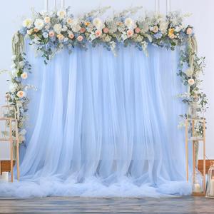 Baby Blue Tulle Backdrop Curtain for Parties Baby Shower Boys 108ft Light Blue Sheer Backdrop Curtains Drapes for Birthday Party Bridal Shower Wedding Photo Shoot Background 2 Panels 5ft X 8 ft
