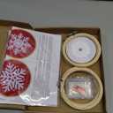 Roowest 6 Sets Winter Embroidery Kits for Beginners Adults Winter Snowflakes Cross Stitch Embroidery Ornament Kit DIY Craft Needlepoint Sets with Pattern Instructions Thread Needle Ribbon(Red)