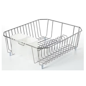 HOME ESSENTIALS Dish Drainer - Chrome, 12.4" x 13.8"