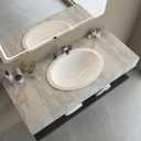 4 x 16"197" Thick Blue Gold Marble Wallpaper Peel and Stick Waterproof Glossy Textured Marble Contact Paper for Countertops Vinyl Wrap Removable Faux Granite Wall Sticker for Backsplash Bathroom