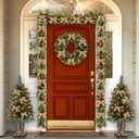 24 Pcs Velvet Ribbon Christmas Tree Bows Bow Tree Topper Door Garland Decor Vintage Wreath Bow Velvet Bows Ornaments for Christmas Trees Gifts Party Door Garland Wreath Deco (Khaki)