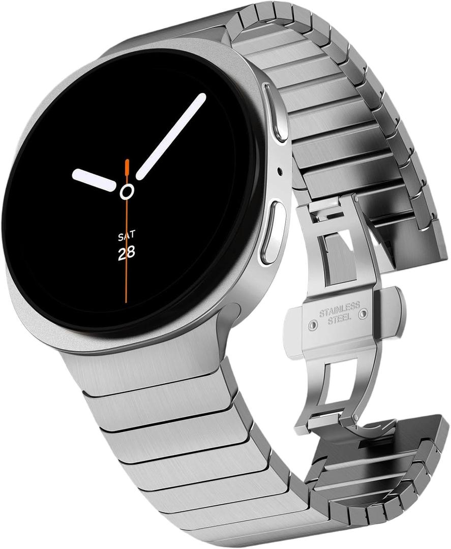 KADES Stainless Steel Band Compatible with Galaxy Watch 8 Classic 46mm, Ultra 47mm, Watch 8/7/6/5/4 40mm/44mm, 6/6 Classic/5 Pro 43mm/47mm/45mm/42mm/46mm, Classic Business Band for Galaxy Watch