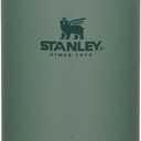 Stanley Adventure-To-Go Vacuum Bottle 25 oz | Wide Mouth with Leakproof Cup Lid | Keep Drinks Hot or Cold | Packable for Travel | Insulated Stainless Steel Thermal Bottle | BPA-Free | Hammertone Green