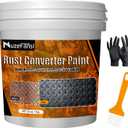 2-in-1 Metal Paint, Rust Converter & Metal Primer, 35oz Black Rust Inhibitor Paint for Metal Surfaces, Anti Rust Coating for Cars, Trucks, Trailers, Tools & Outdoor Metal Surfaces
