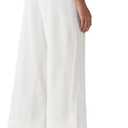 Willit Women's Linen Pants Wide Leg Casual Beach Summer Pants Palazzo Lounge Pants with Pockets (White, X-Large)