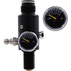 TUXING 4500PSI Paintball Air Tank Regulator Valve Guage, Durable Aluminum Paintball Regulator,for Industrial,M18*1.5, (Inlet 4500psi, Outlet 2200psi)