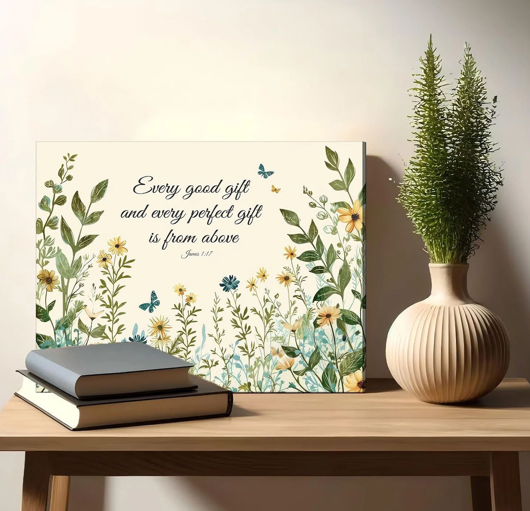 Christian Floral Scripture Canvas Wall Art Wildflower Bible Verse Wall Decor Picture Psalm Religious Faith Art Poster Print for Living Room Bedroom Decoration 12x16in