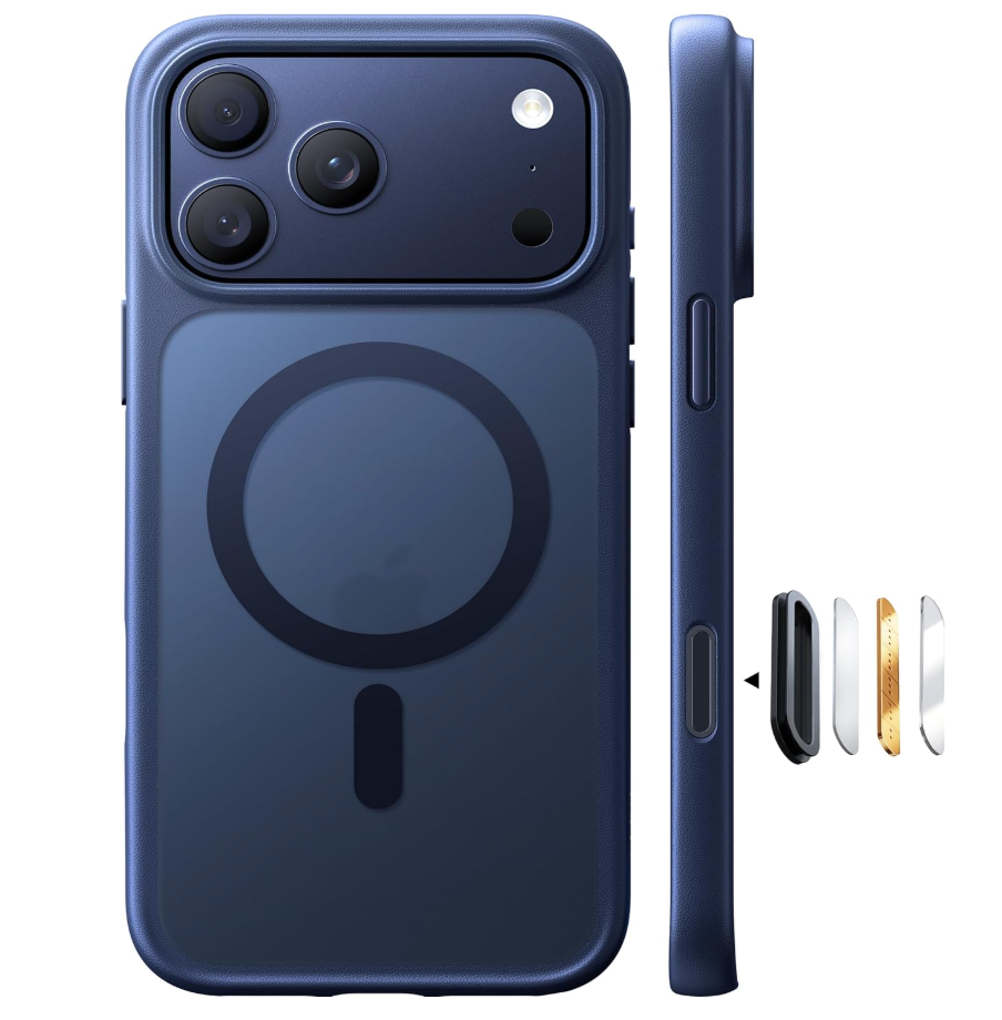 TORRAS Stronger Magnetic & Shockproof for iPhone 17 Pro Max Case, Fit for MagSafe, MilGrade Drop Protection, Camera Control, DIY Button, Slim for iPhone 17 Pro Max Phone Case Translucent Deep Blue