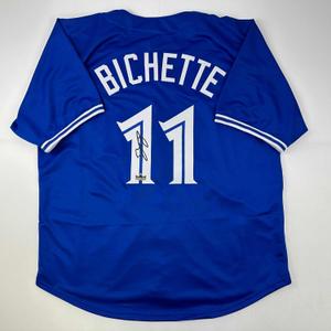 Facsimile Autographed Bo Bichette Toronto Blue Reprint Laser Auto Baseball Jersey Size Men's XL Facsimile Autographed Bo Bichette Toronto Blue Reprint Laser Auto Baseball Jersey Size Men's XL