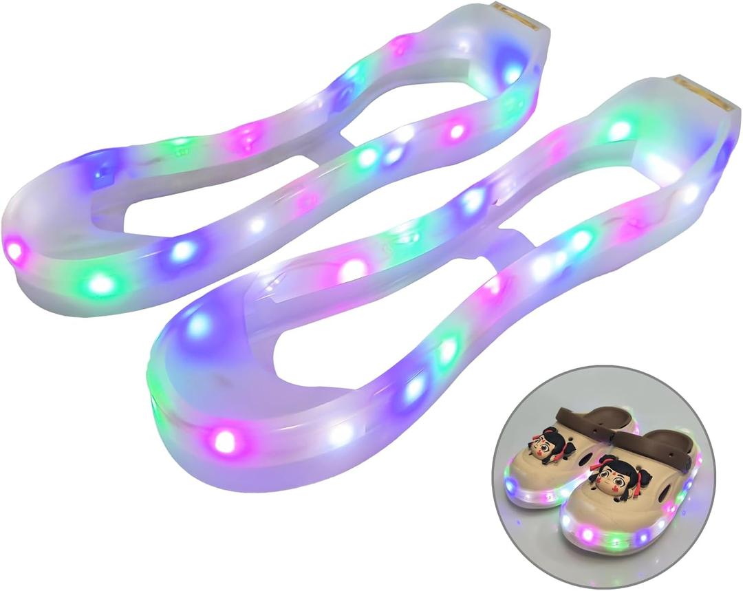 Men Women Kids Luminous Shoes Covers LED Shoe Lights Sneaker Accessories Light Up for Night Walking Party Dance Festivals (1-1.5 Big Kid)