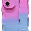 YYDSUNYfor Samsung Galaxy S24 FE Case 6.7" with Wrist Strap Stand, Cute Wavy Curly Camera Lens Cover Gradient Color Soft Silicone Shockproof Phone Case for Women Men (Purple Gray)