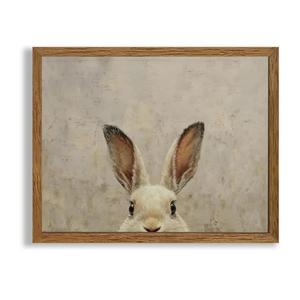 AVECCO Framed Vintage Funny Bunny Easter Wall Art, Cute Farmhouse Aesthetic Wall Decor, Easter Rabbit Art Prints for Bathroom Living Room Bedroom Dining Room Office Decoration Ready to Hang 8x10 inch
