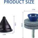 4 Packs Lawn Mower Blade Sharpener, Double Layer Sharpener Universal Sharp Rotary Lawn Mower Blade Sharpener with Blade Balancer Corundum Blade Sharpeners for Hand Drill