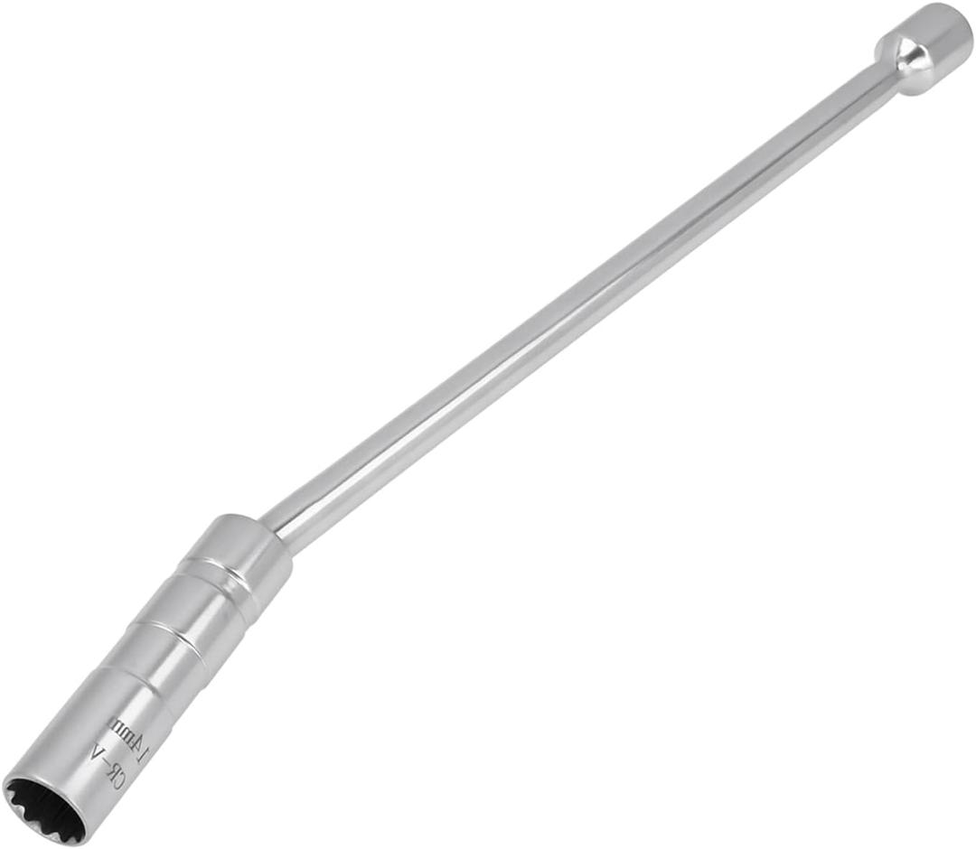 14mm Swivel Magnetic Spark Plug Socket, 3/8-Inch Drive 12 Point Thin Wall 14 mm Spark Plug Socket Set Compatible with BMW Mini Nissan Cars, 360 Degree Swivel with Magnetic Design CR-V