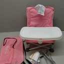 Bright Starts Pop 'N Sit Portable Booster, Indoor/Outdoor Use, Floor Seat with Feeding Tray, Pink, 6 Mos - 3 Yrs