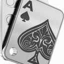 Metal Fidget Toys Adults EDC Fidget Slider Poker Push Card Magnetic Toys for Adults for Anxiety and Stress Relieve Autism ADHD Cool Gadgets for Desk-Poker A Silver