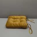 vctops Soft Velvet Chair Pads with Ties Comfy Solid Seat Cushion for Dining Chairs, Office Chairs, Hardwood Floors (Gold Yellow, 16"x16")