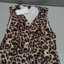 WDIRARA Women's Leopard Button Down Split Vest Tops Dressy Casual V Neck Sleeveless Tank Tops, S