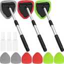 Beieverluck 3 Pieces Windshield Cleaning Tool Inside Car Window Cleaner Cleaning Tool with Extendable Handle, 9 Microfiber Pads and 3 Spray Bottles Car Auto Glass Wiper Kit