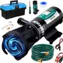 Kohree RV Macerator Pump 12V, 12GPM Quick-Release Self-Priming Macerator Pump for RV, RV Waste Pump Kit with Hose Fittings, RV Black Water Hose, Storage Box, RV Accessories for Camper