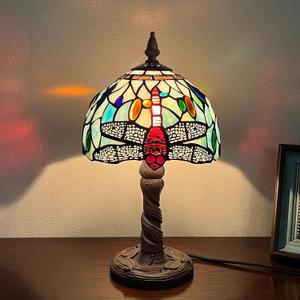 Capulina Tiffany Lamp Fine Sky Dragonfly Stained Glass Table Lamp