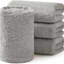 REDKISS 4-Pack Luxury Hand Towels, 16x32 Inch 450G 100% Cotton, Grey Quick-Dry Bathroom & Kitchen Towels, Super Soft and Highly Absorbent