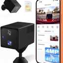 No WiFi Security Camera, 4MP Cellular Security Camera with 4G SIM Card, 5200mAh Battery, HD Portable Car Camera 4G, 160° Wide View, AI Radar Motion Detection, No Red Glow Night Vision