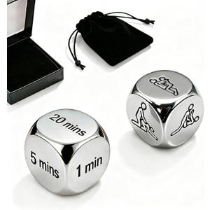 Stainless Steel Date Night Dice for Couples – Premium Metal Decision Dice Set with Gift Box – Romantic 11th Anniversary & Valentine's Day Gift for Him or Her – Novelty Game for Spontaneous Adventures