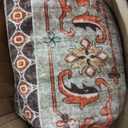 Tangsoo Boho 10x12 Area Rug for Living Room, Washable Vintage Rug Indoor Non Slip Large Area Rugs, Print Oriental Carpet Soft Low Pile Foldable Floor Room Rug for Bedroom Dining Room Terracotta