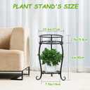 Potted Plant Stand 2 Tier Metal Flower Pot Stand Anti-Rust Heavy Duty Plant Holder Shelf for Home Indoor Outdoor