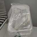 AnRui Airtight Flour Storage Container 25lb, Plastic Grain Storage Bucket, Rice Cereal Dispenser Organizer Box with Lid, Cat Dog Food Storage Bin with Measuring Cup, Scoop, Wheels, 2Pcs Grey