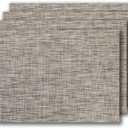 LEXMORE PVC Woven Placemats 4 PCS Wipeable Indoor/Outdoor Table Mats Washable Vinyl Place Mats for Dining Table, Set of 4-Cappuccino
